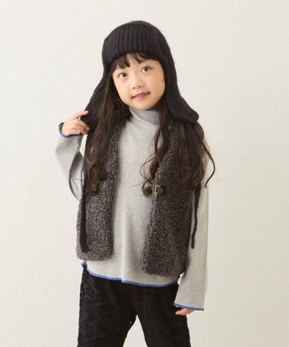 【兒童】配色條紋針織高領衫