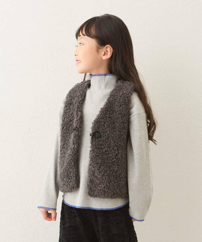 【兒童】配色條紋針織高領衫