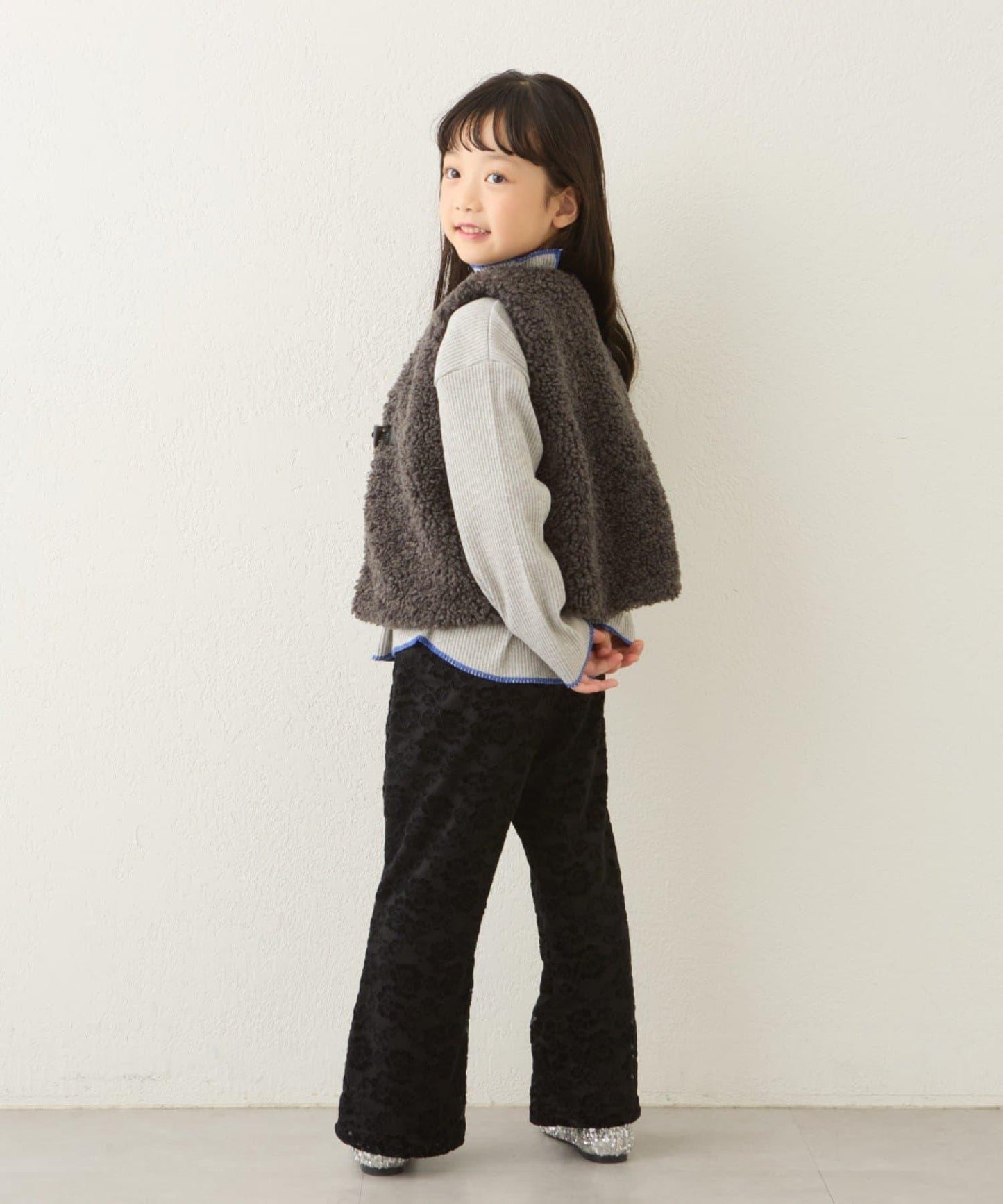 【兒童】配色條紋針織高領衫