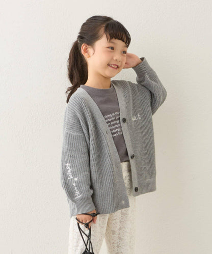 【兒童】點綴刺繡針織開衫