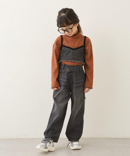 【兒童】配色條紋針織高領衫