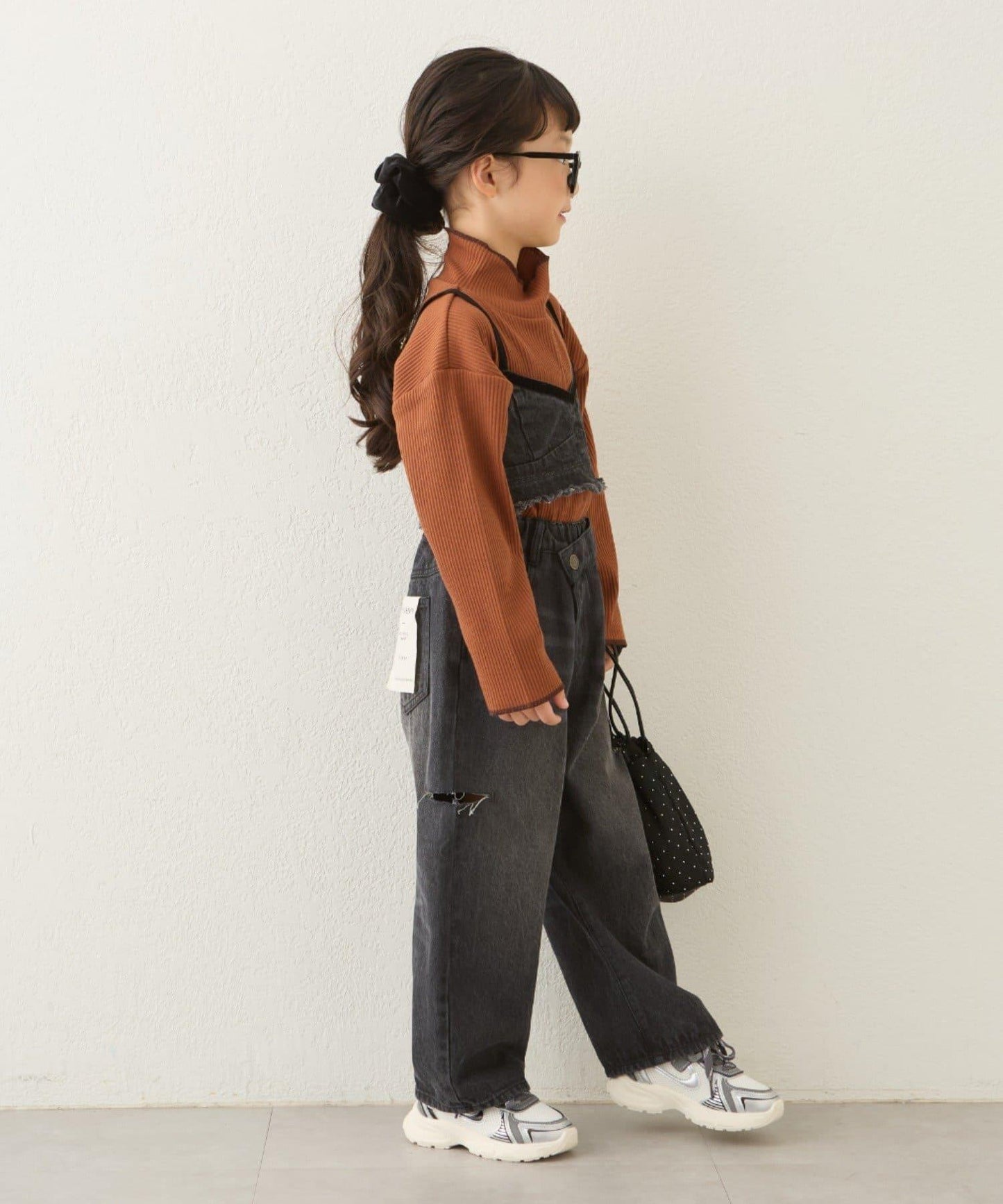 【兒童】配色條紋針織高領衫