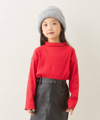 【兒童】配色條紋針織高領衫