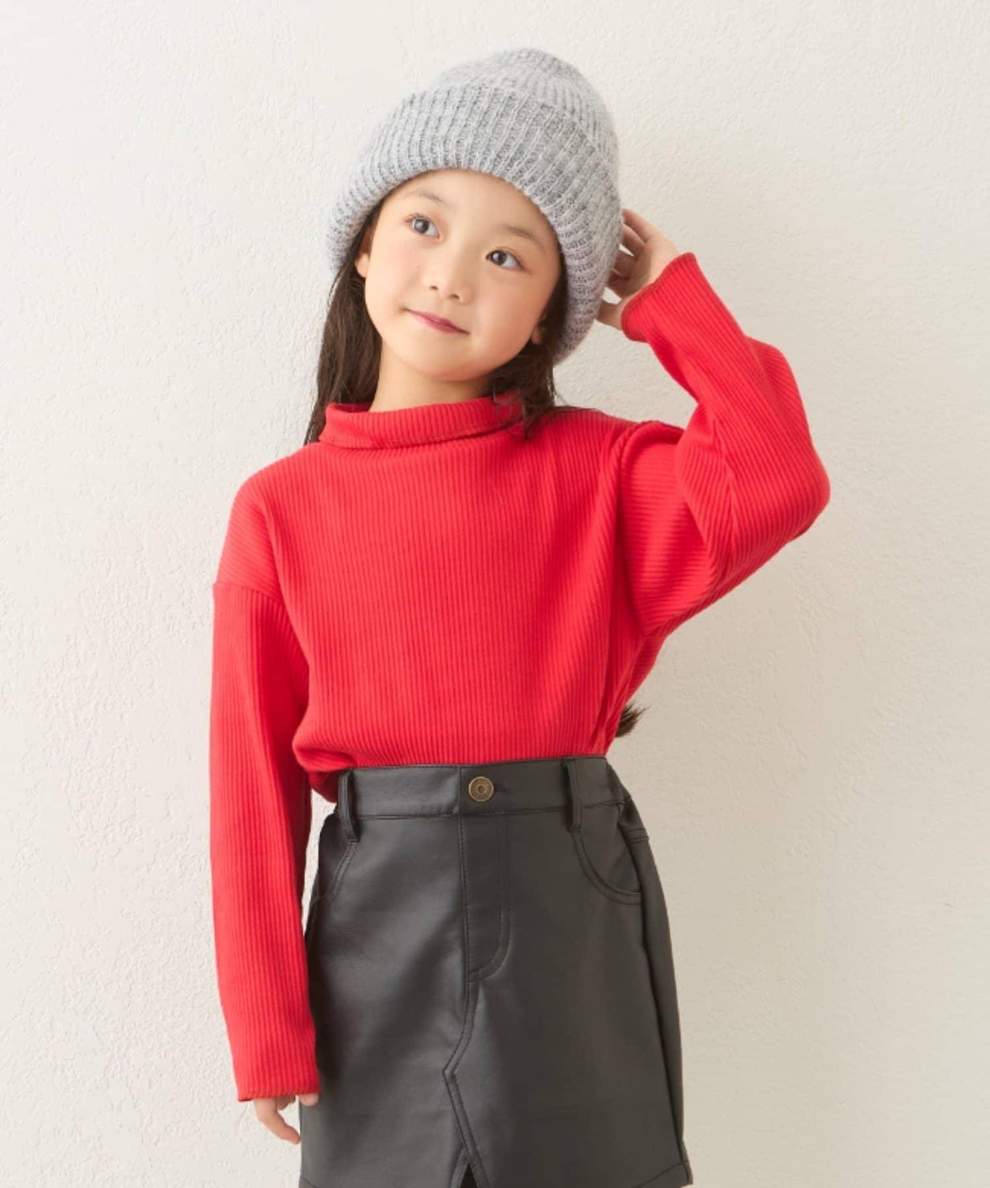 【兒童】配色條紋針織高領衫