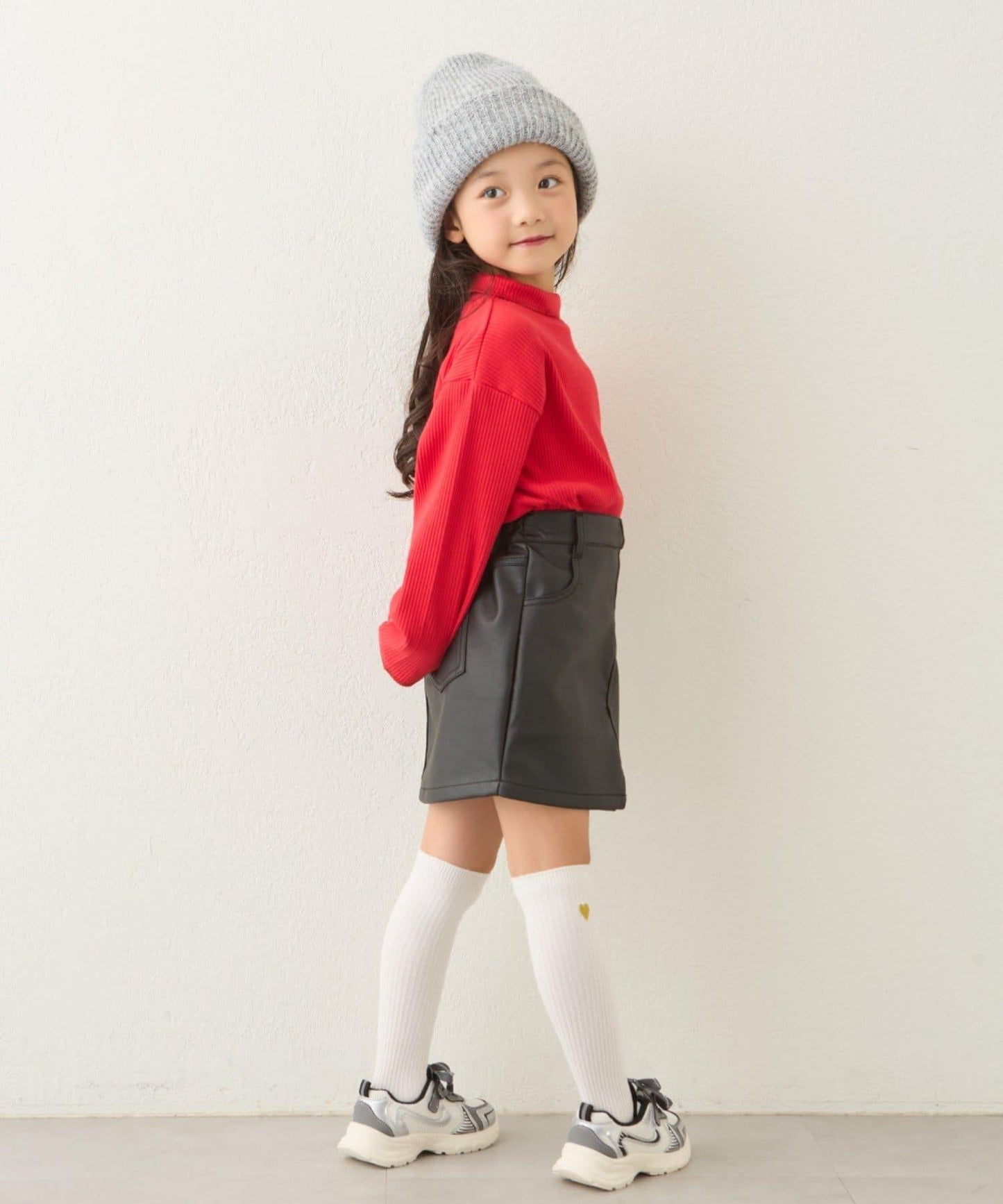 【兒童】配色條紋針織高領衫