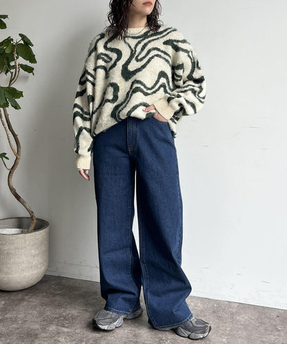 高腰直筒牛仔褲