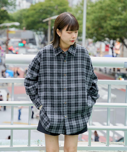 【WHIMSIC】法蘭絨格紋常規領襯衫