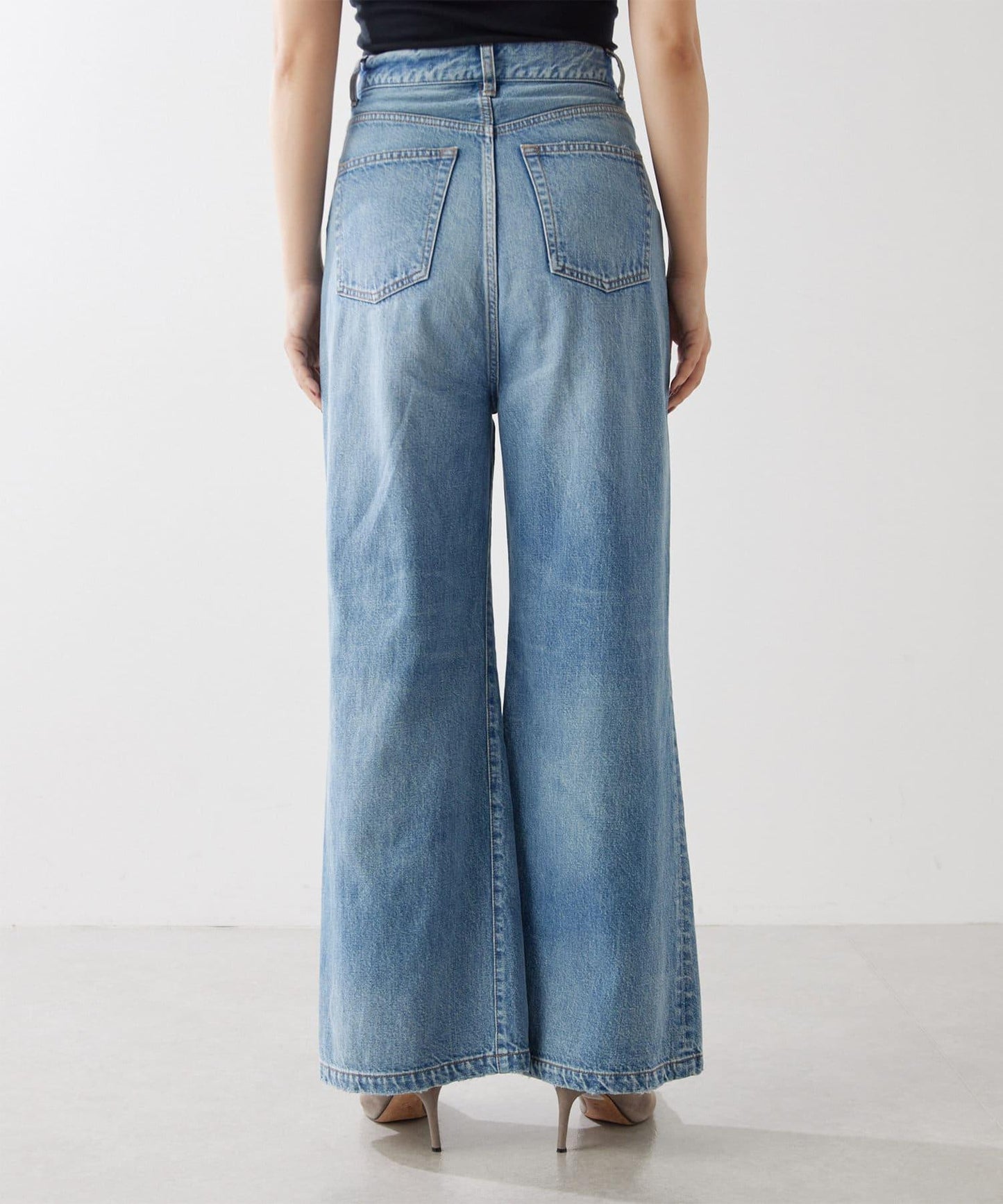 寬腿喇叭牛仔褲