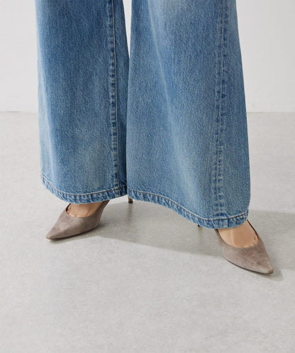 寬腿喇叭牛仔褲