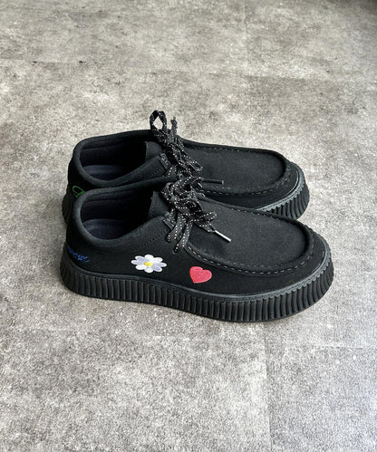 塗鴉刺繡厚底便鞋