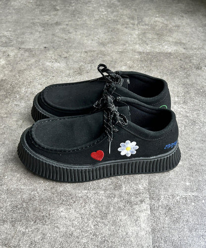 塗鴉刺繡厚底便鞋