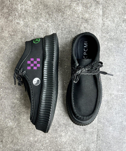 塗鴉刺繡厚底便鞋