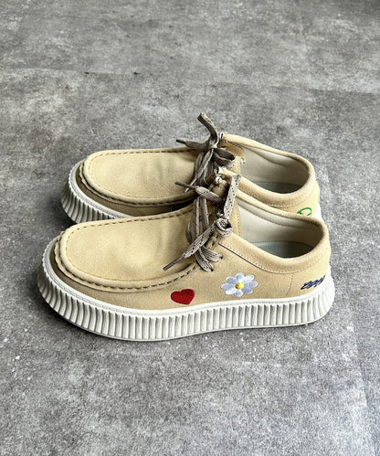 塗鴉刺繡厚底便鞋