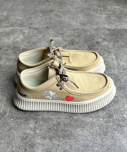 塗鴉刺繡厚底便鞋