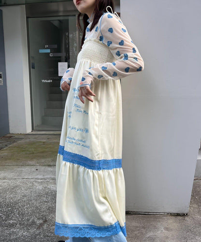 【HELLO.SANFRANCISCO】2WAY緞面刺繡蕾絲裙