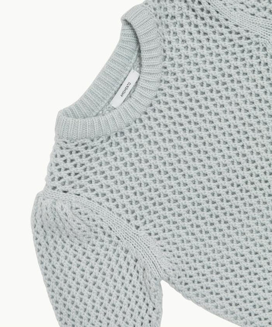 泡泡袖鉤織套頭衫