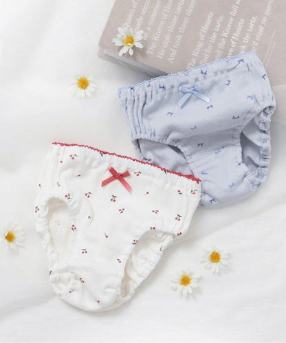 3P套裝 女孩櫻桃蝴蝶結圖案短褲