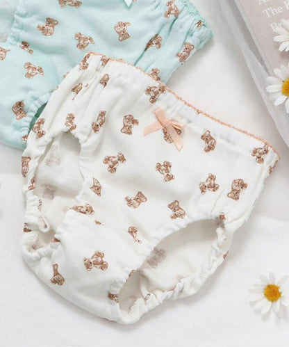 3P套裝 女孩子 熊紋短褲