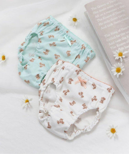 3P套裝 女孩子 熊紋短褲