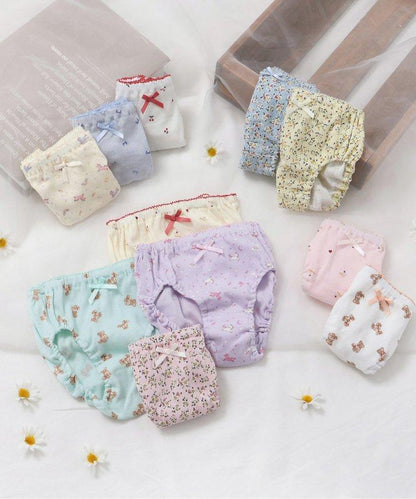 3P套裝 女孩子 熊紋短褲