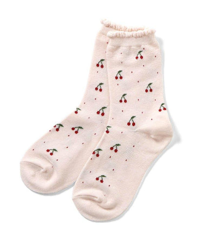 3P套裝 花朵·心形·櫻桃圖案襪子