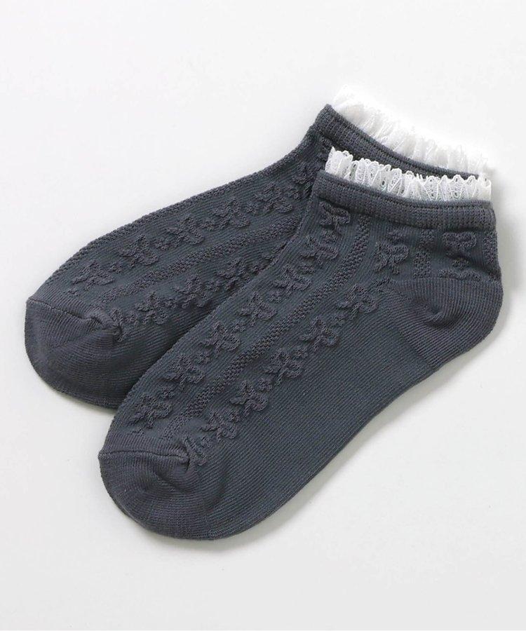 3P套裝 蝴蝶結圖案褶邊短襪