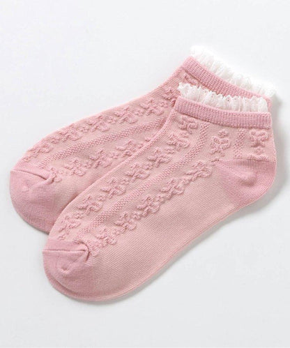 3P套裝 蝴蝶結圖案褶邊短襪