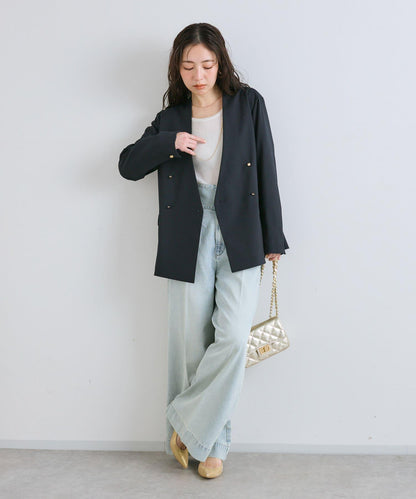 後背係扣裝寬鬆牛仔褲