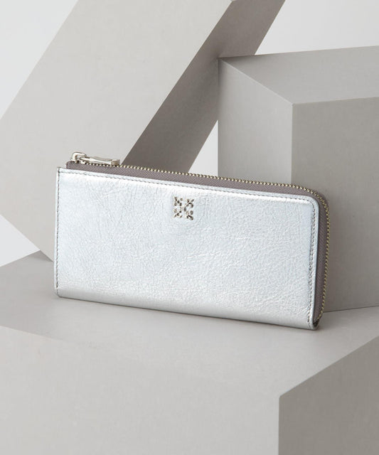 迷你單色印花長款錢包