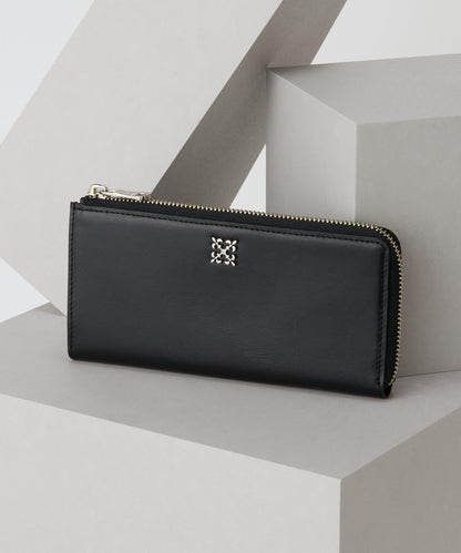 迷你單色印花長款錢包