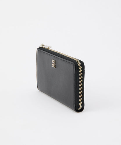 迷你單色印花長款錢包