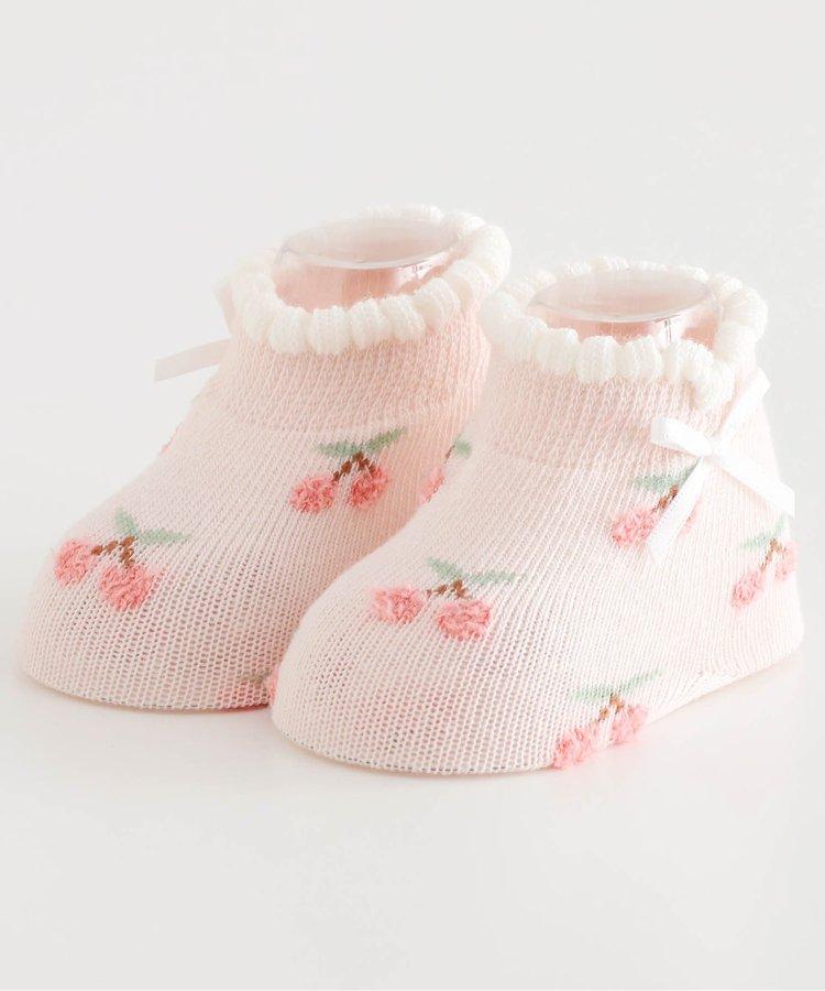 櫻桃·花紋嬰兒襪