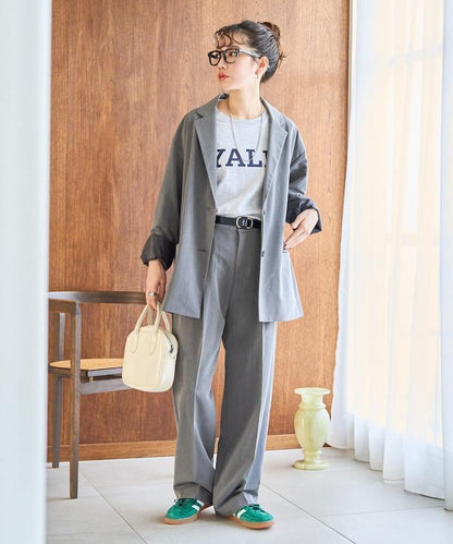 打褶直筒褲（套裝款）