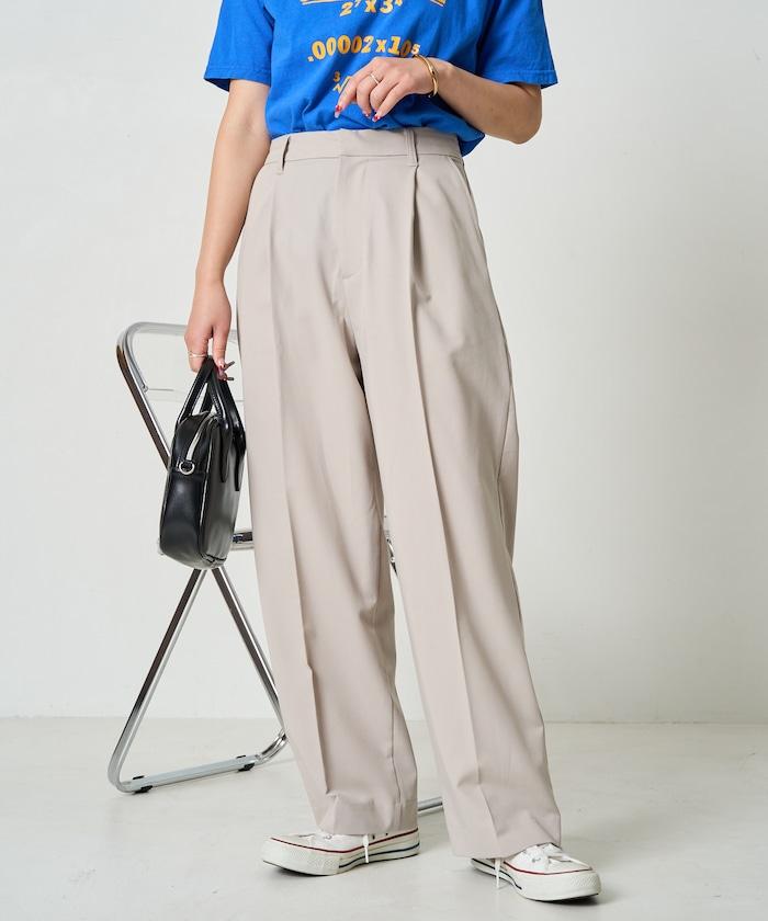 打褶直筒褲（套裝款）