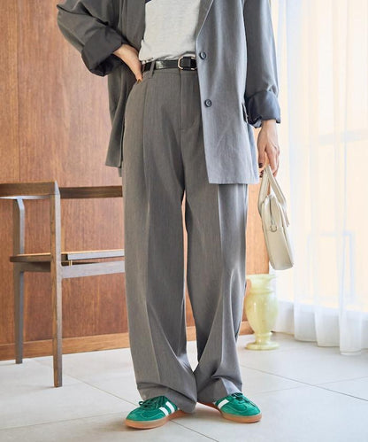 打褶直筒褲（套裝款）