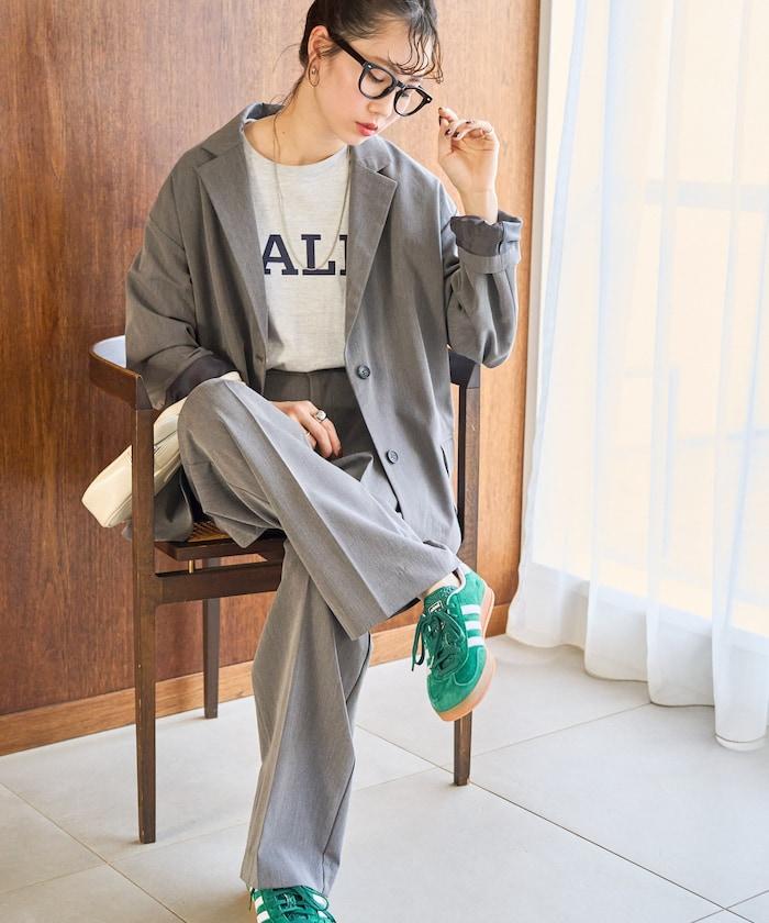 打褶直筒褲（套裝款）