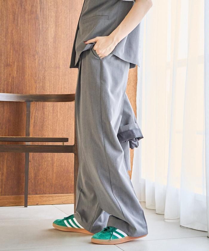 打褶直筒褲（套裝款）