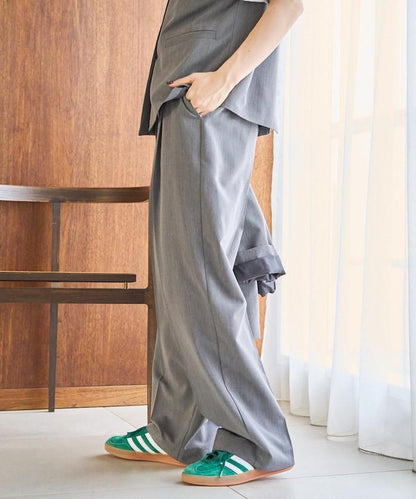 打褶直筒褲（套裝款）