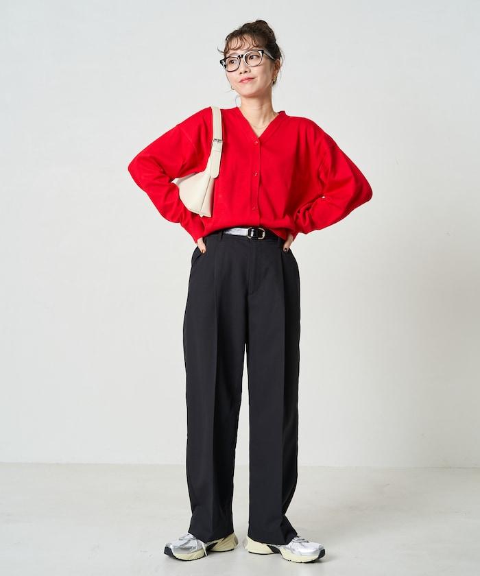 打褶直筒褲（套裝款）