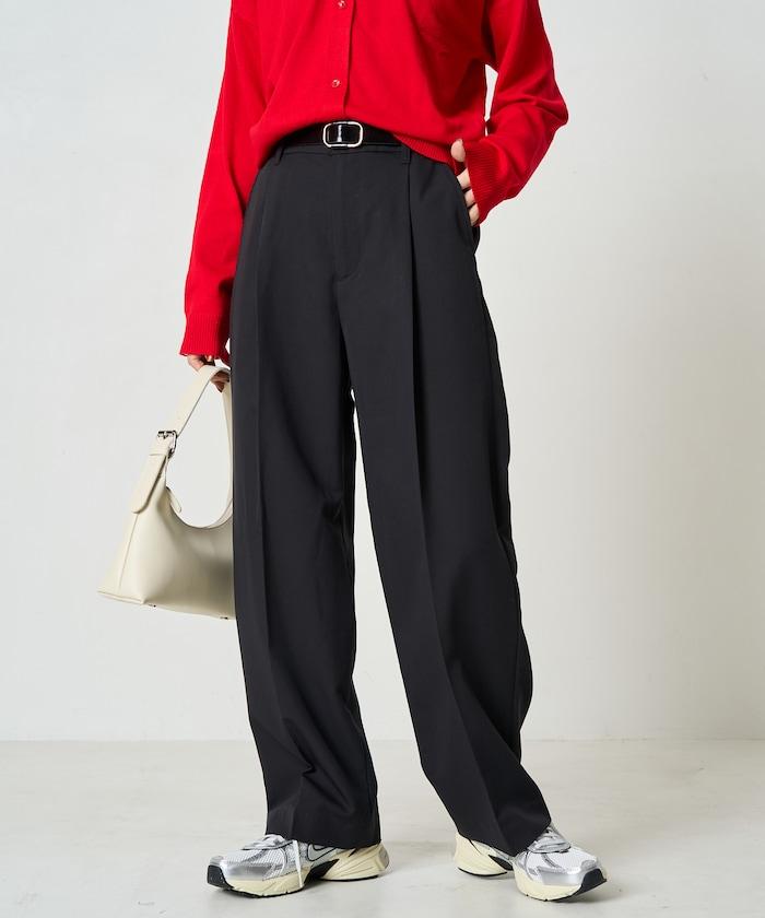 打褶直筒褲（套裝款）