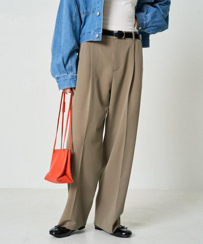 打褶直筒褲（套裝款）