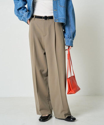 打褶直筒褲（套裝款）