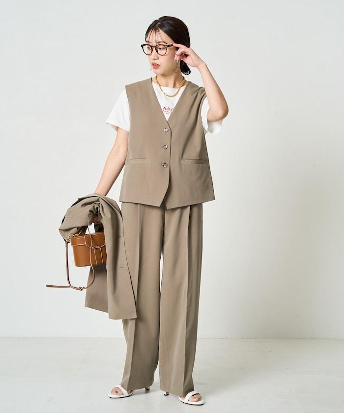 打褶直筒褲（套裝款）