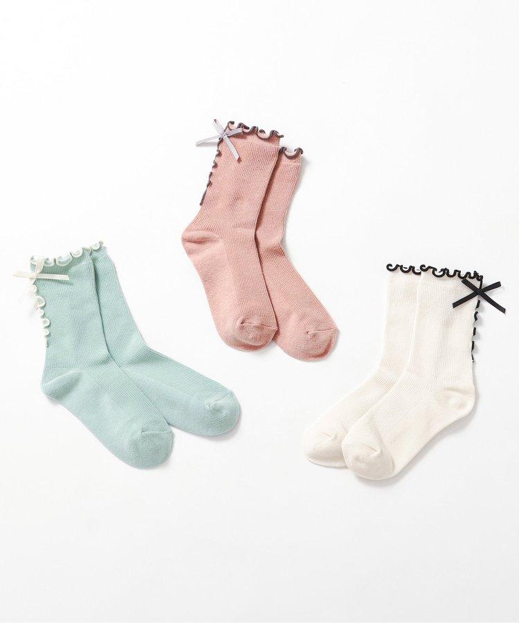 3P套裝 蝴蝶結薄荷襪