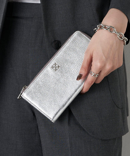 迷你單色印花長款錢包