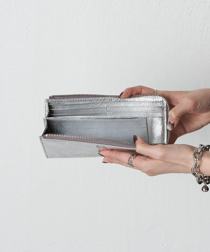 迷你單色印花長款錢包