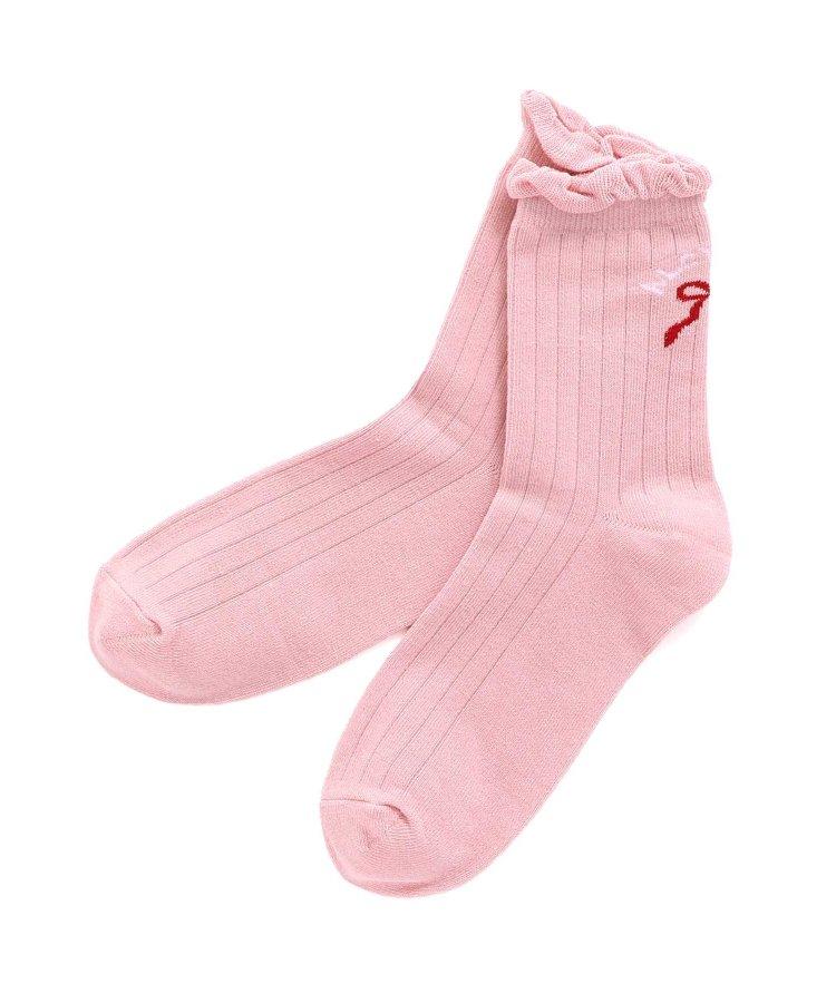 3P對象 蝴蝶結荷葉邊圓領襪