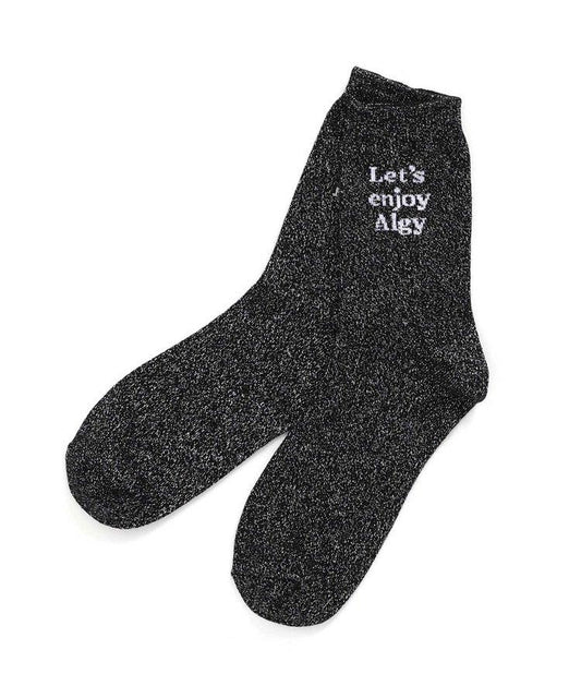 3P對象 閃亮字母針織長筒襪