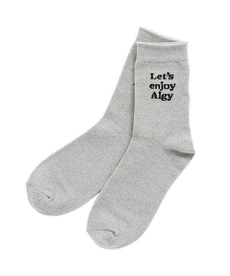 3P對象 閃亮字母針織長筒襪