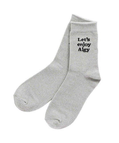 3P對象 閃亮字母針織長筒襪